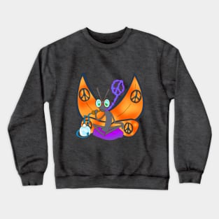 Peace Sigh Butterfly Crewneck Sweatshirt